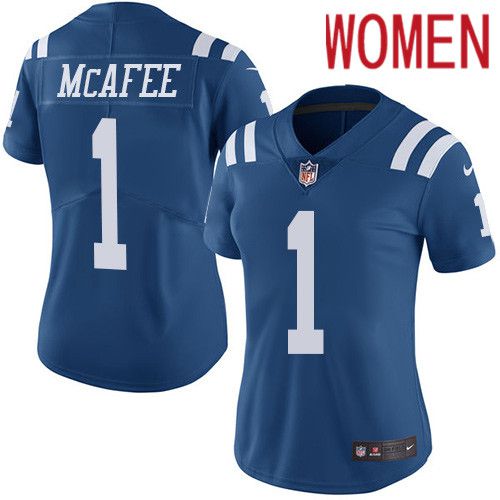 Women Indianapolis Colts #1 Pat McAfee Nike Royal Blue Rush Limited NFL Jersey